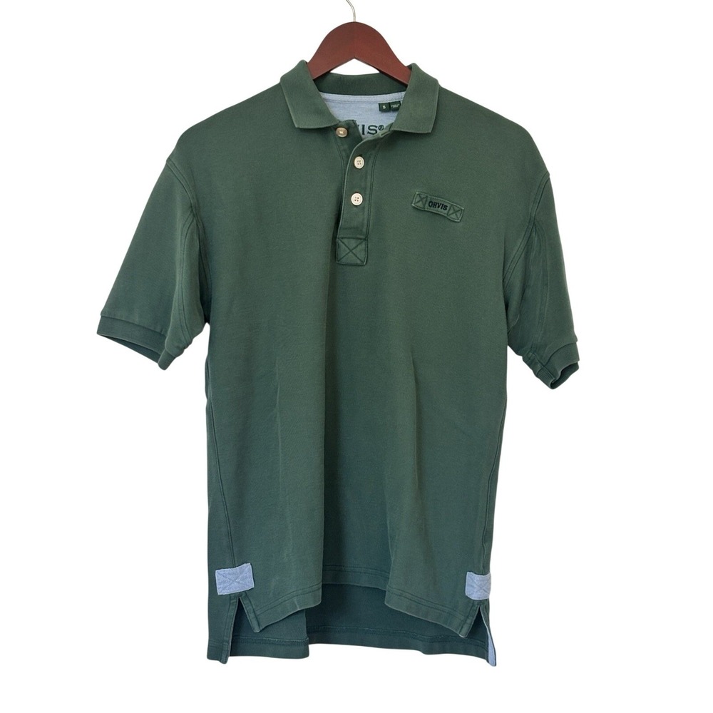 Orvis Signature Polo Shirt Men's Size Small‎ 100% Cotton Hunter Green